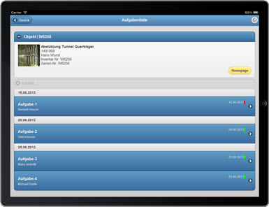 Wartungsaufgaben der mobilen Instandhaltungssoftware