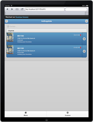 Liste der offenen Instandhaltungsaufträge