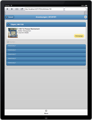 Anweisungen des Wartungsplans